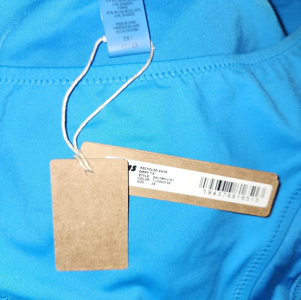 NWT Skims Recycled Swim Dippy Tie Bikini Bottom Turquoise 2XL